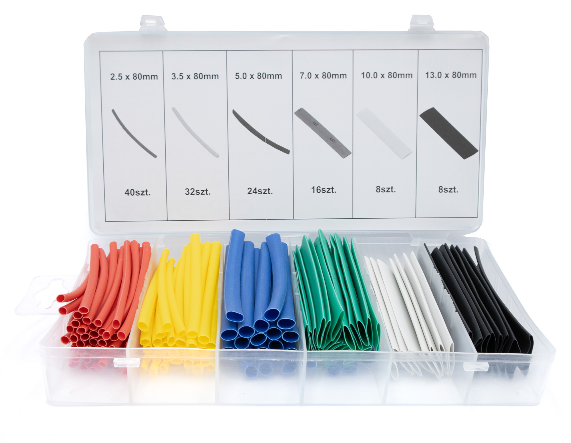 Smršťovací bužírky, sada smršťovacích bužírek 128 ks, 6 barev TA4161