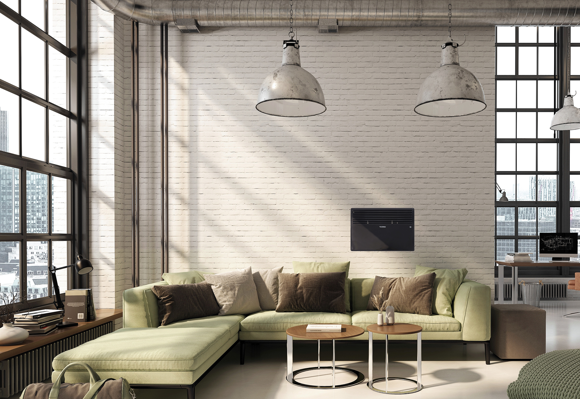 Elektrický konvektorový ohřívač s termostatem, výkon 1500W, černý TA911B