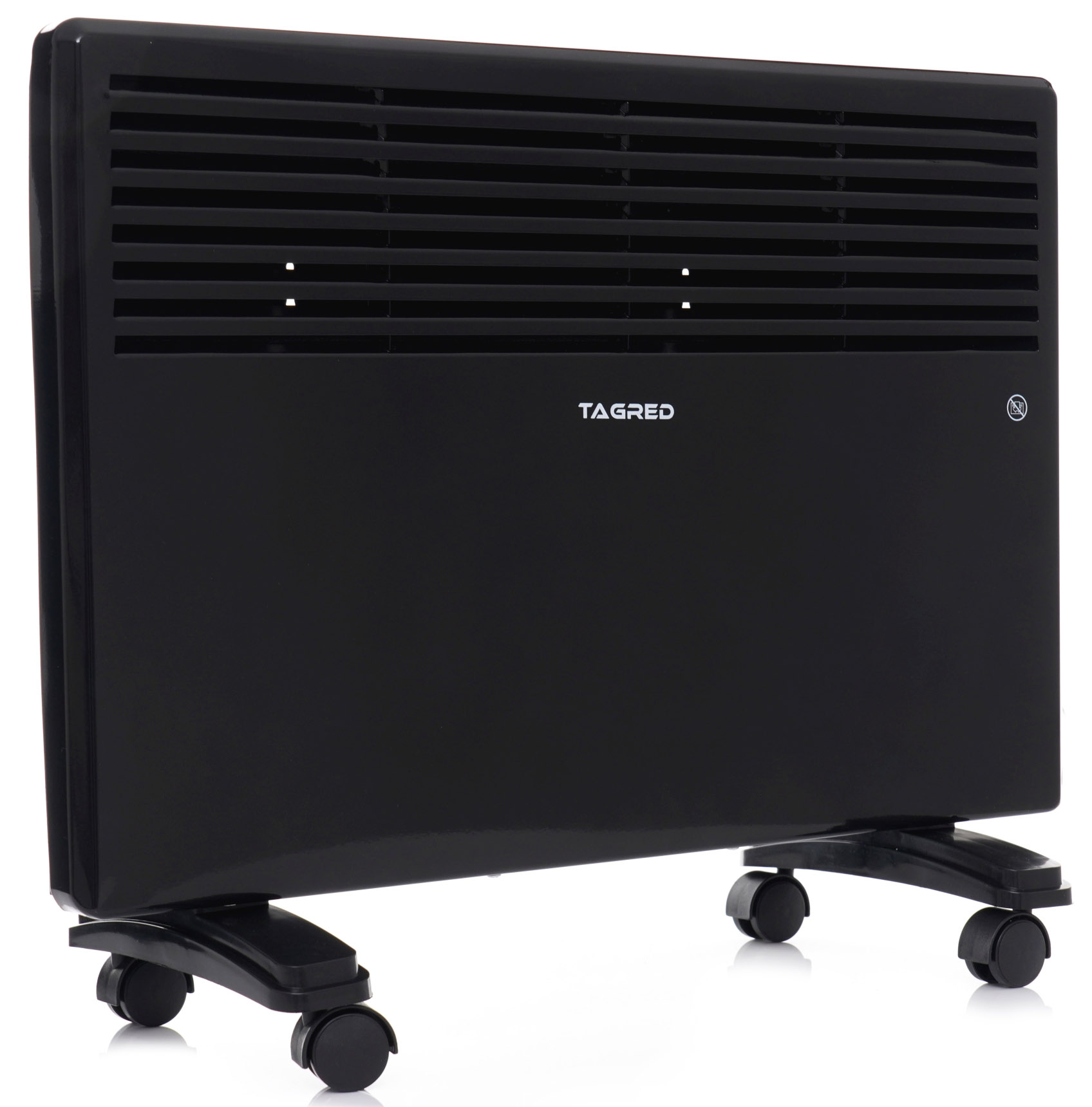 Elektrický konvektor s termostatom, výkon 1500W, čierny