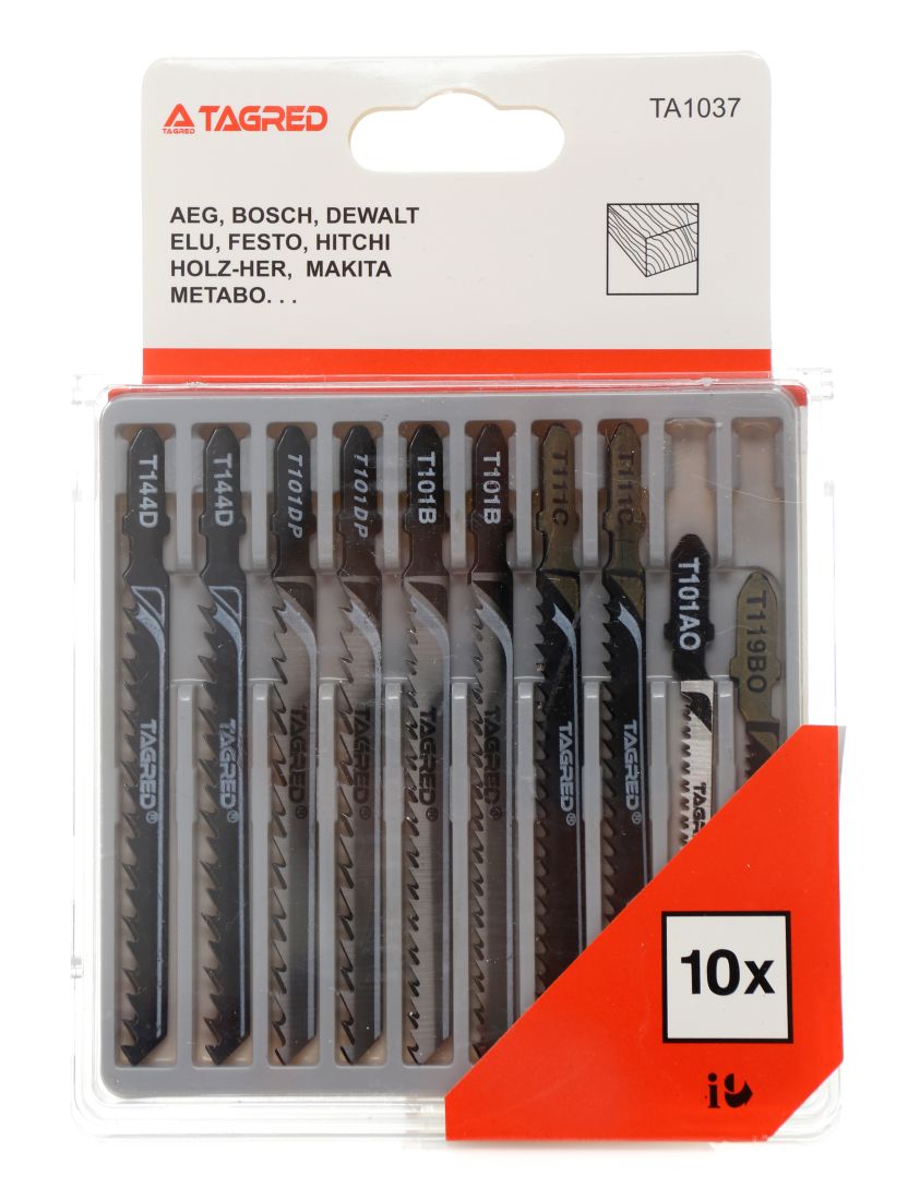 Pilové listy nože do přímočaré pily, na dřevo typ T 10 ks TA1037