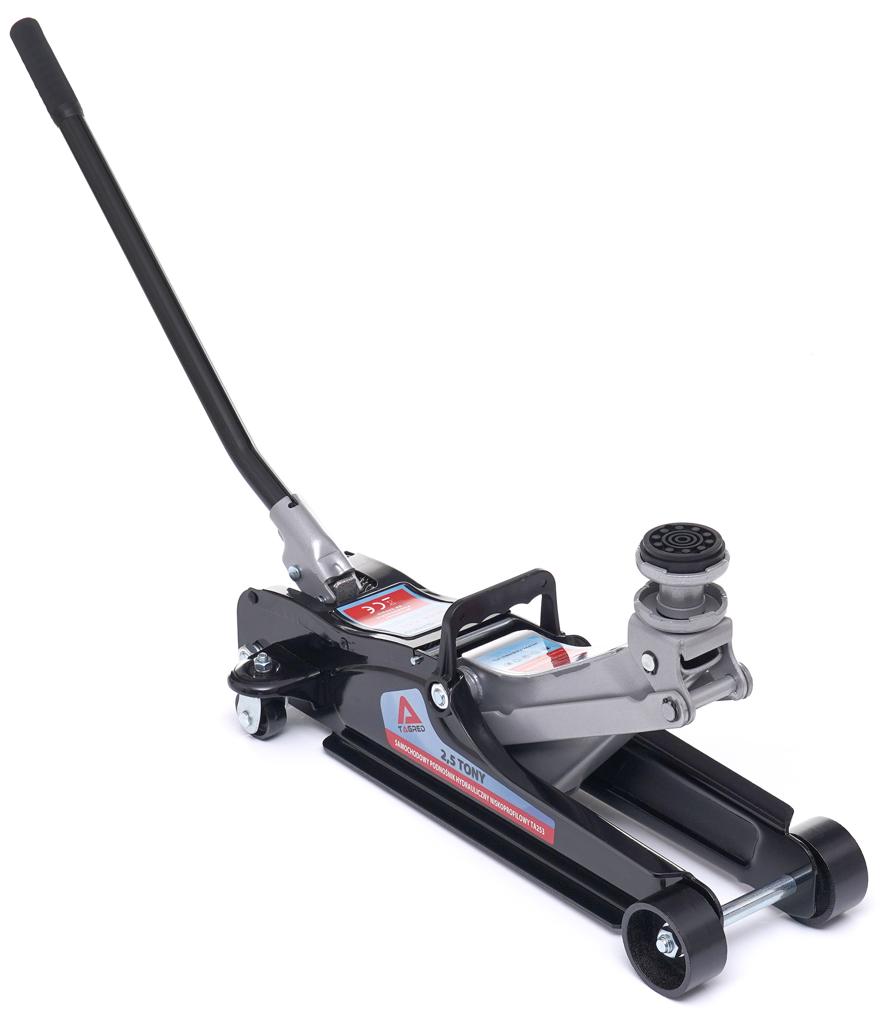 Zvedák do auta 2,5 tuny, nízkoprofilový zvedák žába, 2 gumy, nástavec TA253S