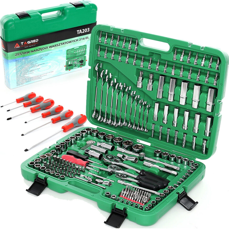 Narzędzia warsztatowe w walizce Tagred 222 el. klucze TORX CRV, Śrubokręty magnetyczne