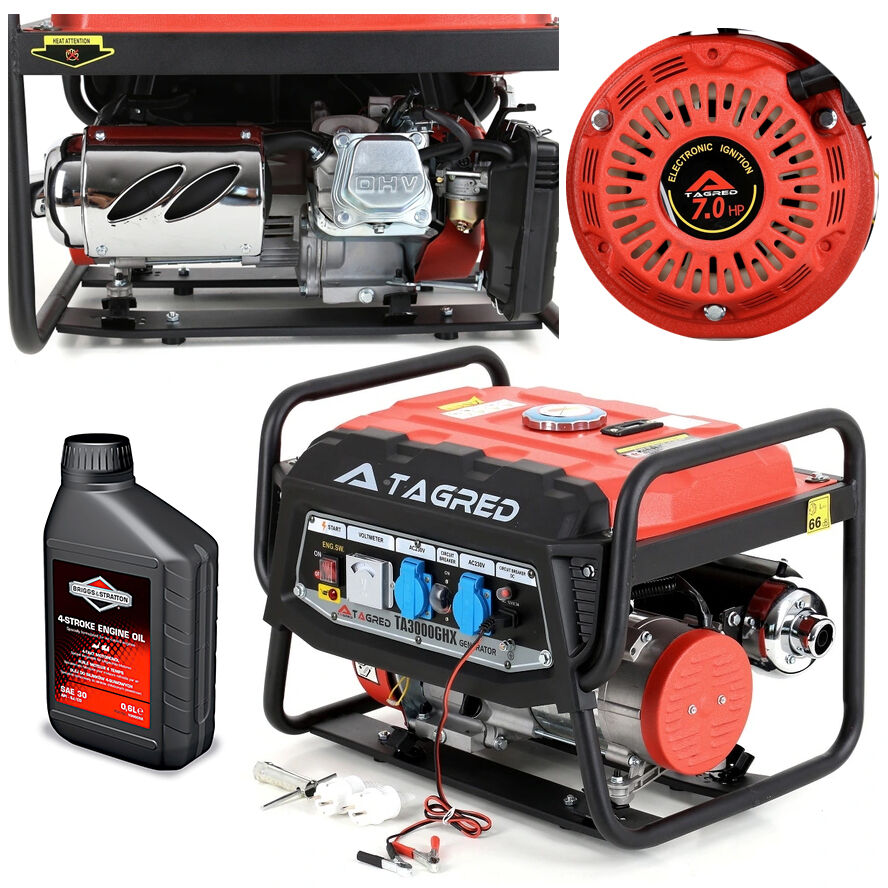 Agregat prądotwórczy 3000W TAGRED PROFESSIONAL AVR, olej Briggs & Stratton 