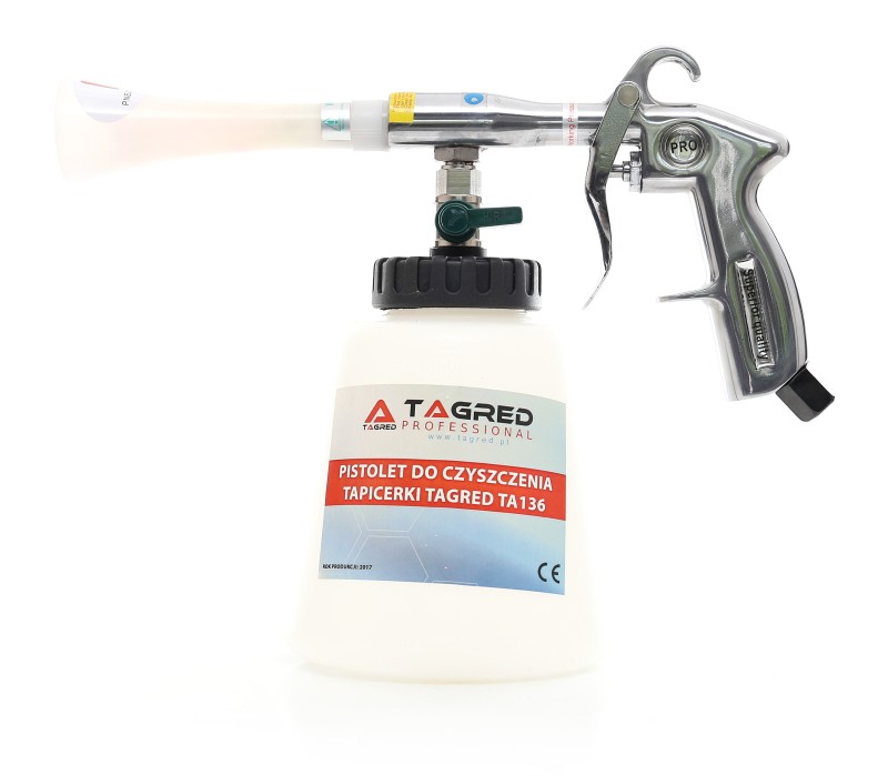 Pneumatická umývacia pištoľ na čistenie čalúnenia, 1L