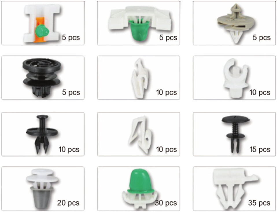 Prehľad spon v krabičke